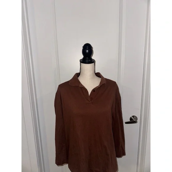 Zara Brown Boxy Polo Button Down Top - Picture 5 of 7
